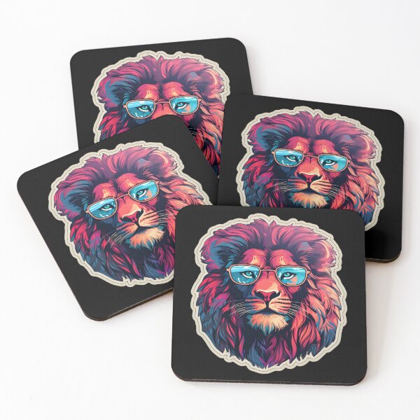 Item preview, Portrait of a Lion in Vaporwave Style designed and sold by Artful-Adam.