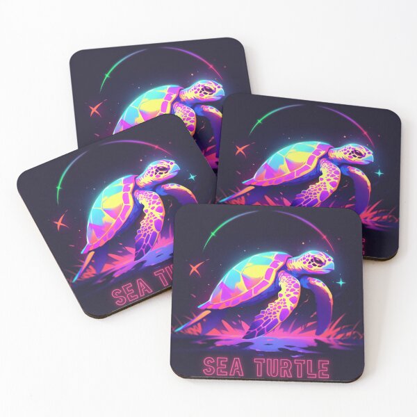 Item preview, Aquatic Luminescence: The Neon Sea Turtle Journey designed and sold by KaleidoKiosk.