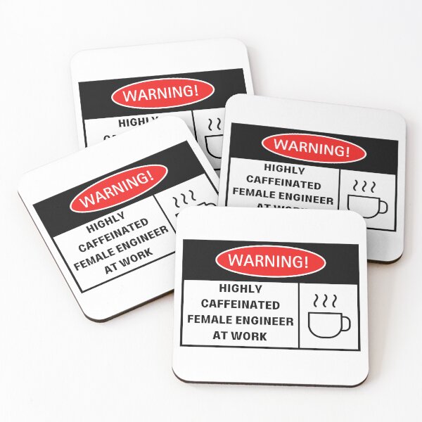 Item preview, WARNING! HIGHLY CAFFINATED FEMALE ENGINEER AT WORK. Gift for Girlfriend, Mom, Sister, Partner, Friend designed and sold by brodidudie.
