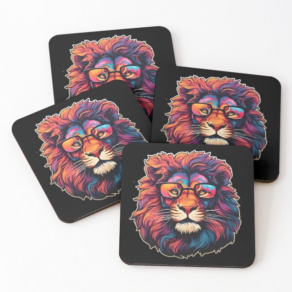 Item preview, Majestic Lion with Glasses: Vaporwave Style designed and sold by Artful-Adam.