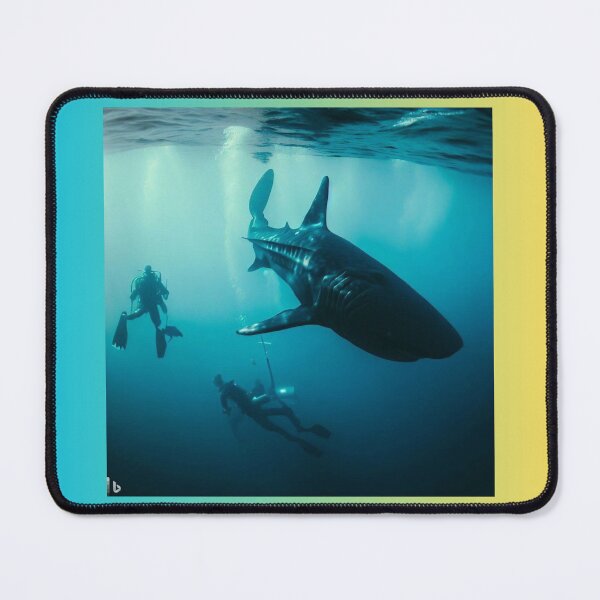 Item preview, Shark and Divers mouse pad. designed and sold by MICKSPIKS.
