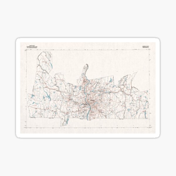 Item preview, Vintage Map of Hampden County MA (1980) designed and sold by BravuraMedia.