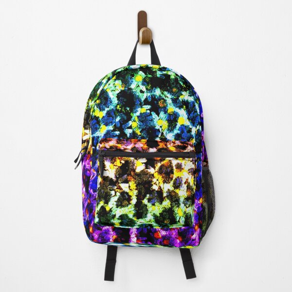 Item preview, colorful leopard print with blue daisies pattern designed and sold by creativerooney.