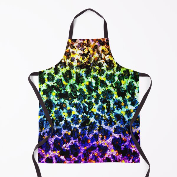 Item preview, colorful leopard print with blue daisies pattern designed and sold by creativerooney.