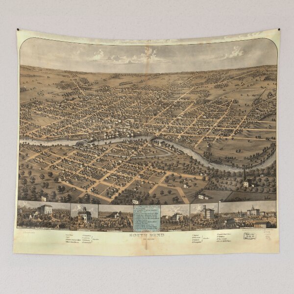 Item preview, South Bend, Indiana (1866) designed and sold by allhistory.