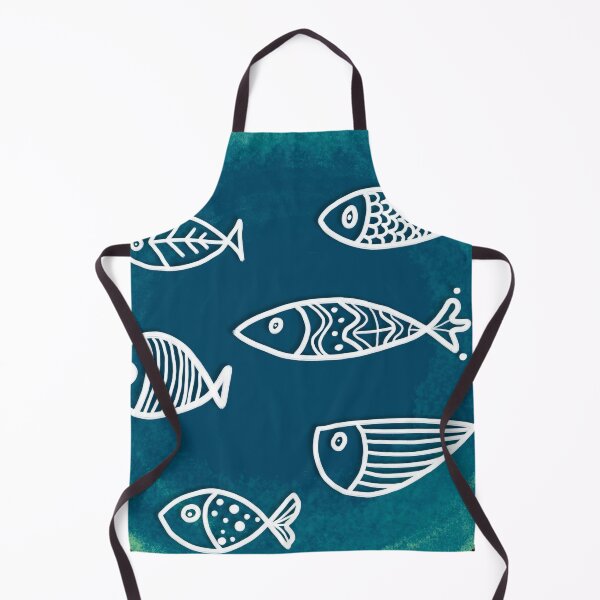 Item preview, Turquoise Fish Pictograms designed and sold by MeliBeeOrganic.