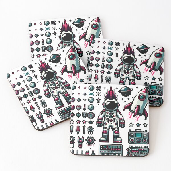 Item preview, Hoja de Sprite de Astronauta Punk Rock - Explorador espacial pixelado designed and sold by PixelPunkster.