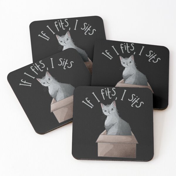Item preview, If I fits, I Sits - Russian Blue Cat designed and sold by FelineEmporium.