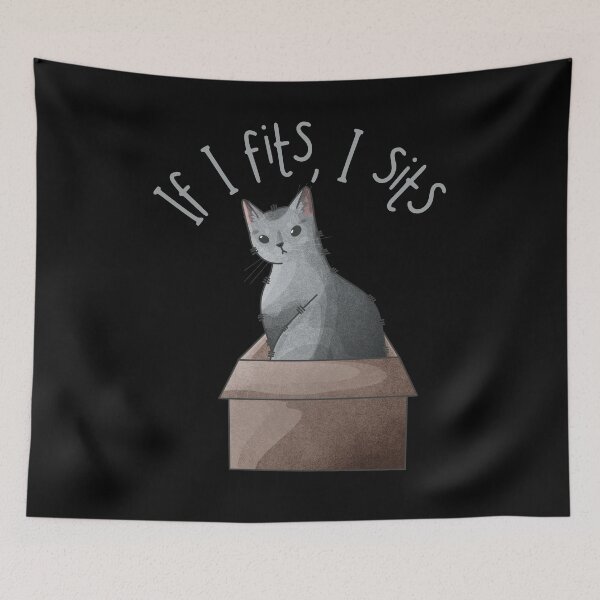 Item preview, If I fits, I Sits - Russian Blue Cat designed and sold by FelineEmporium.