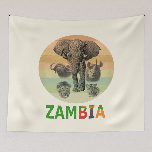 Item preview, Zambia Wildlife "Big Five" Artwork for Zambia Safari designed and sold by Scotch Macaskill.