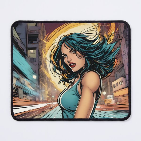 Item preview, Superhero woman strong and fighting in the city designed and sold by vicempe.