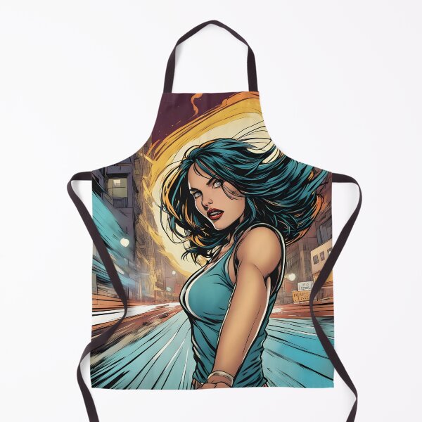 Item preview, Superhero woman strong and fighting in the city designed and sold by vicempe.