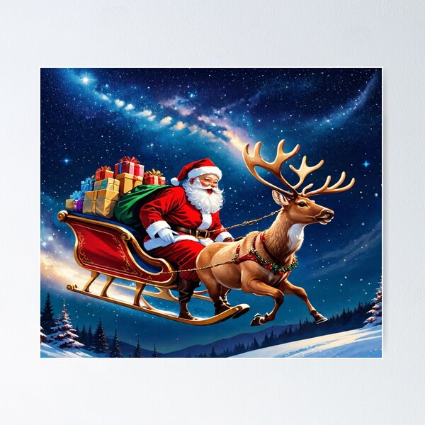 Item preview, Funny Christmas Santa Claus Reindeer designed and sold by Sparcus Whiz.