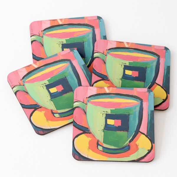 Item preview, Vivid Brew - Fauvist Expressionism in a Primitivist Tondo with a Striking Coffee Cup AI Generated designed and sold by OlfactoART Studio.