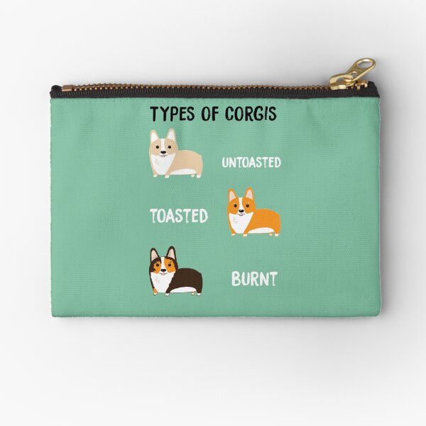 Types of Corgis Zipper Pouch