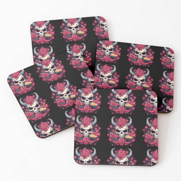 Item preview, Gothic Lolita Elegance: Muffin Roses and Skull - PINK designed and sold by DarkDesign69.