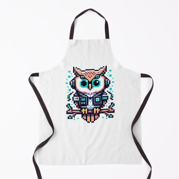 Item preview, Owl Circuit - Pixelated Cyberpunk Avian Charm designed and sold by PixelPunkster.