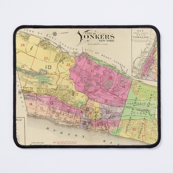Item preview, Vintage Map of Yonkers NY (1907) designed and sold by BravuraMedia.