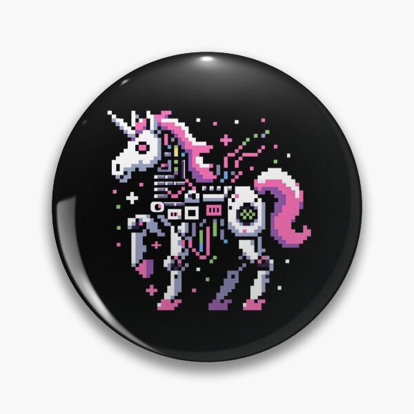 Item preview, Retro Robot Unicorn - Pixelated Fusion of Magic and Tech designed and sold by PixelPunkster.