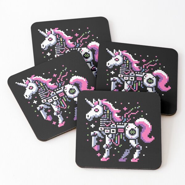 Item preview, Retro Robot Unicorn - Pixelated Fusion of Magic and Tech designed and sold by PixelPunkster.