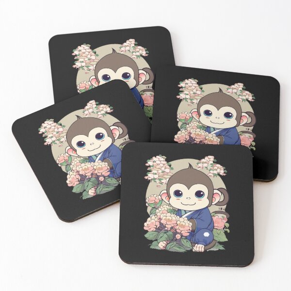 Item preview, Chibi Monkey in flowers designed and sold by EuropeanPrints.