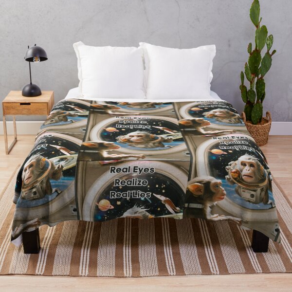 Item preview, Monkeys in Space- Real Eyes Realize Real Lies Flat Earth Conspiracy designed and sold by DarlingsTees.