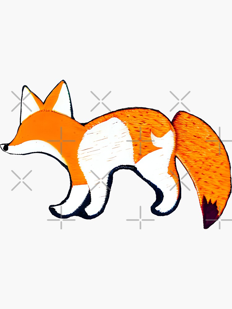 Red Fox Illustration Sticker for Sale by ep-pandality