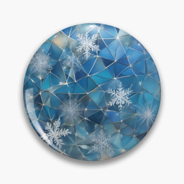 Item preview, Blue plaid pattern, snowflakes drifting across  Broken Glass effect designed and sold by aipaint.