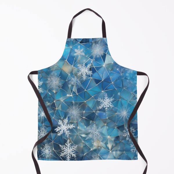 Item preview, Blue plaid pattern, snowflakes drifting across Broken Glass effect designed and sold by aipaint.