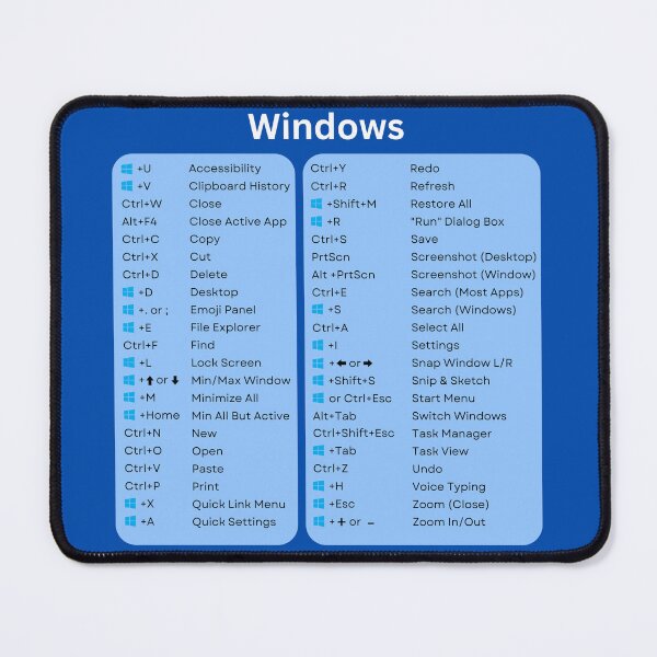 Item preview, Windows Shortcuts Guide Mousepad Blue designed and sold by Pandinha1994.