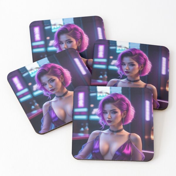 Item preview, Beautiful woman in negligee in purple shade designed and sold by JaroDesign2023.