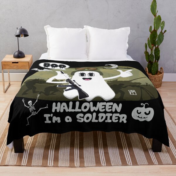 Item preview, BOO Lady Soldier dressed as a GHOST - cute Halloween designed and sold by ArtProjectShop.