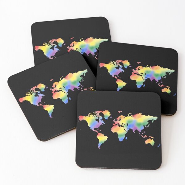 Item preview, Watercolor Rainbow World Map designed and sold by astarrett.