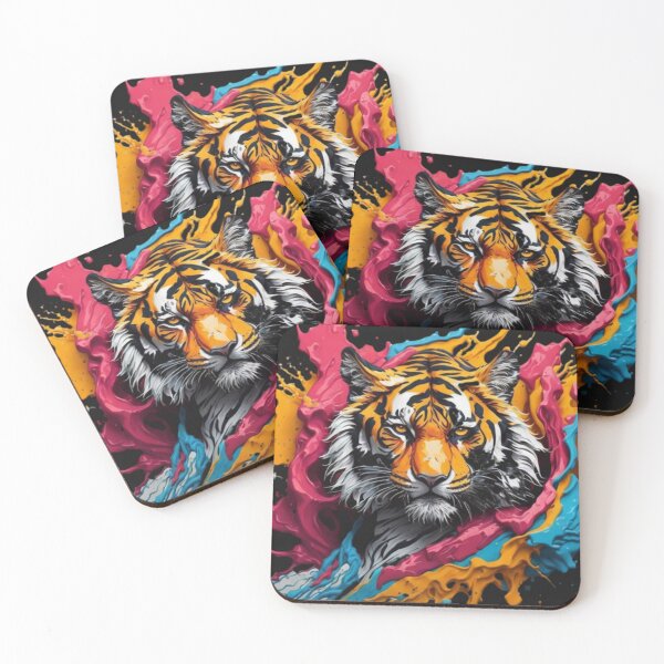 Item preview, colorful and ferocious feline designed and sold by CrisFer1.