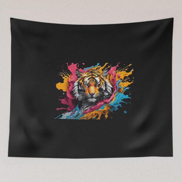 Item preview, colorful and ferocious feline designed and sold by CrisFer1.