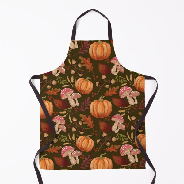Item preview, Pumpkin, Mushroom and Acorns Pattern Green Background designed and sold by ByAllyAlly.