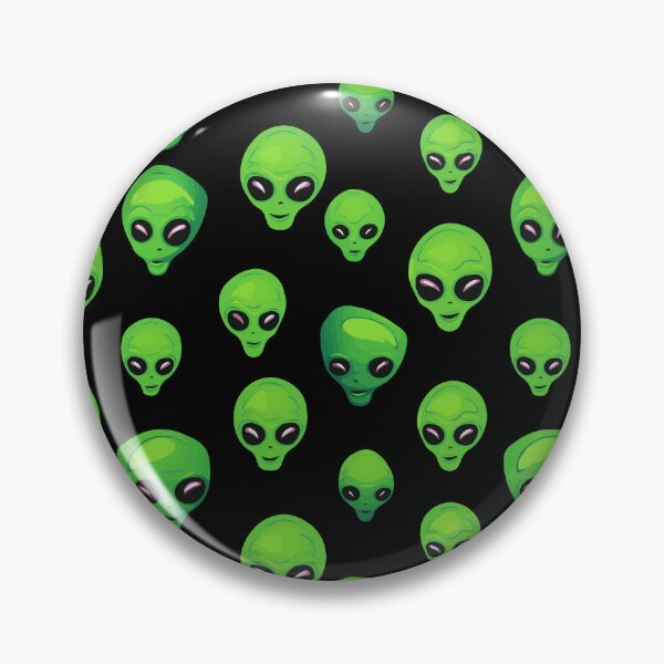 Item preview, Green Alien Black Background Repeating Seamless Pattern designed and sold by ajmatos.