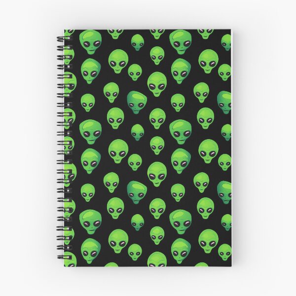 Item preview, Green Alien Black Background Repeating Seamless Pattern designed and sold by ajmatos.