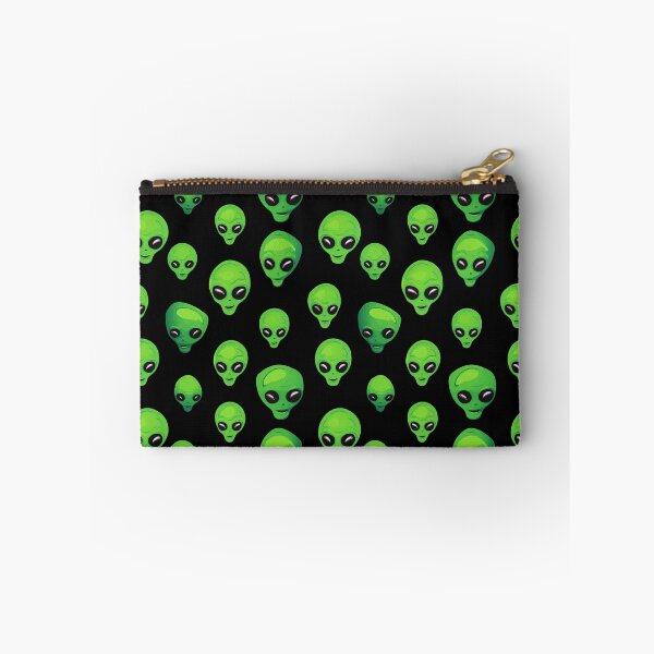 Item preview, Green Alien Black Background Repeating Seamless Pattern designed and sold by ajmatos.