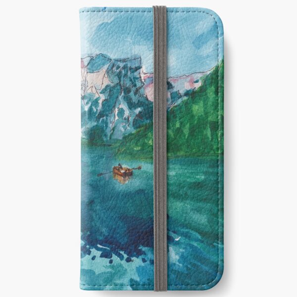 lake nature scene (with boat!!!) iPhone Wallet
