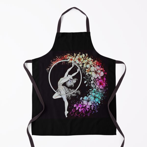 Item preview, Aerial Hoop dancer with colourful flowers flowing behind designed and sold by Neontuna.