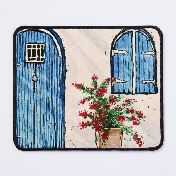 Item preview, Aegean Sea Village Door designed and sold by HayatTreeArt.