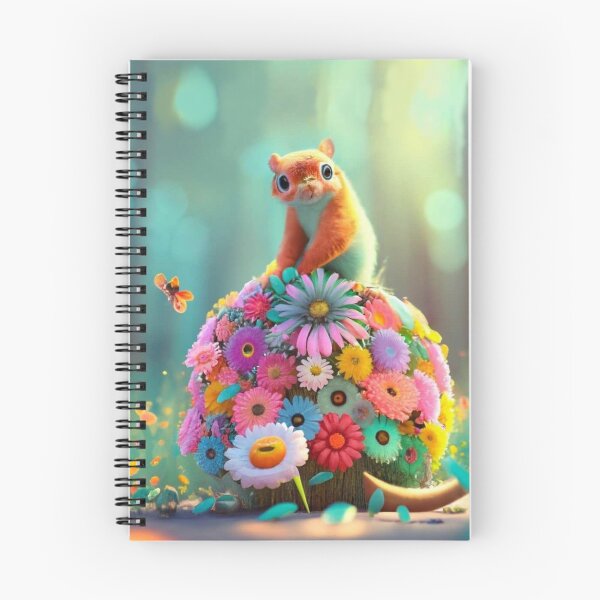 Item preview, Squirrel on a mound of flowers in a meadow designed and sold by JaroDesign2023.