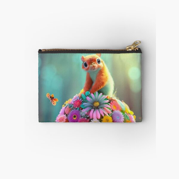 Item preview, Squirrel on a mound of flowers in a meadow designed and sold by JaroDesign2023.