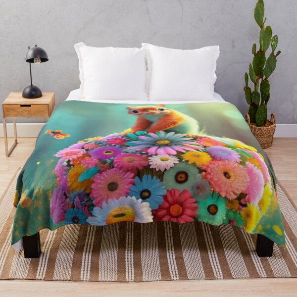 Item preview, Squirrel on a mound of flowers in a meadow designed and sold by JaroDesign2023.