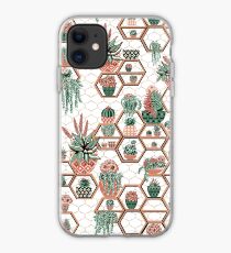 hexagon geometric pattern, 2020, cacti garden, Cacti and Succulent Garden iPhone Case