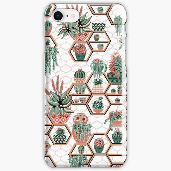 hexagon geometric pattern, 2020, cacti garden, Cacti and Succulent Garden iPhone Snap Case
