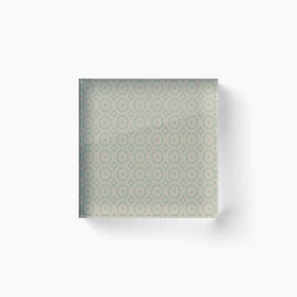 Pattern - trellis - Blush and mint Acrylic Block