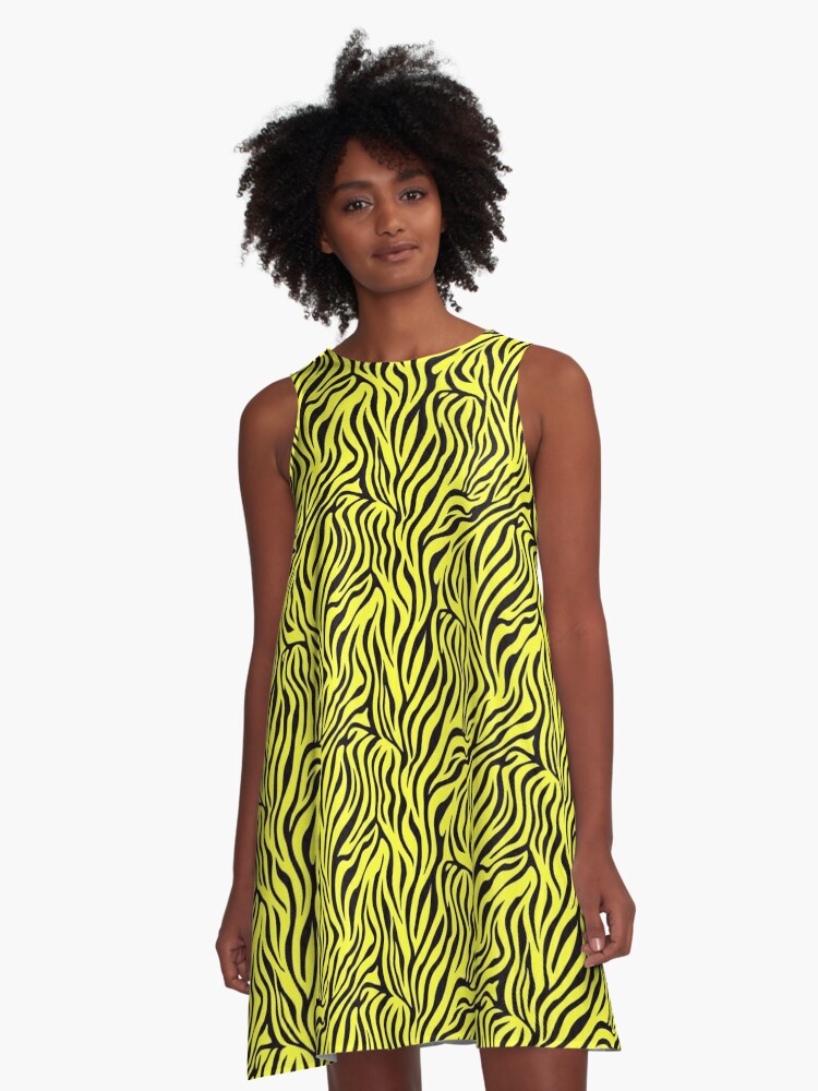 Yellow and black shops zebra print dress