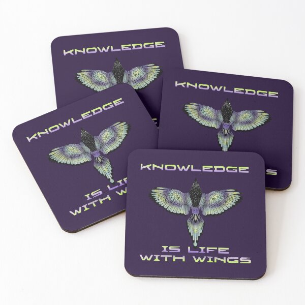 Item preview, knowledge is life with wings. bird wings illustration designed and sold by La Loca.
